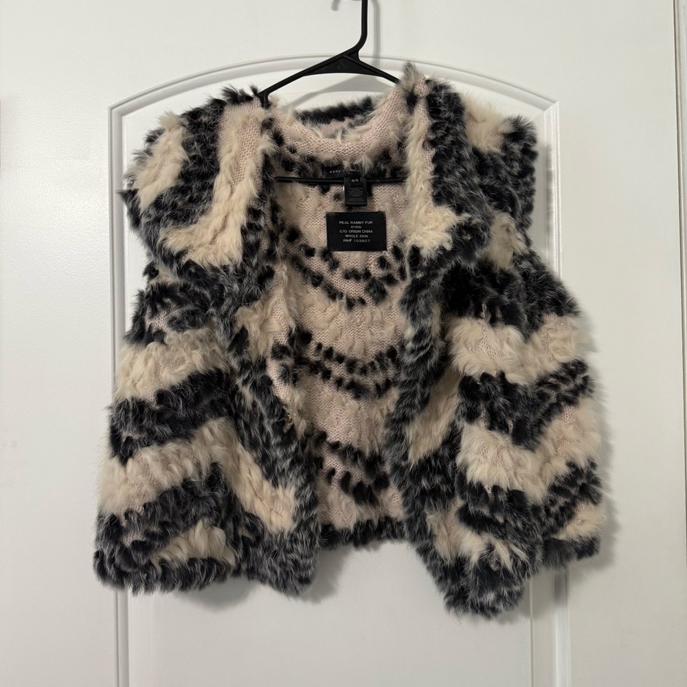 Marc By Marc Jacobs Rabbit Fur Vest Cropped One Size Women’s